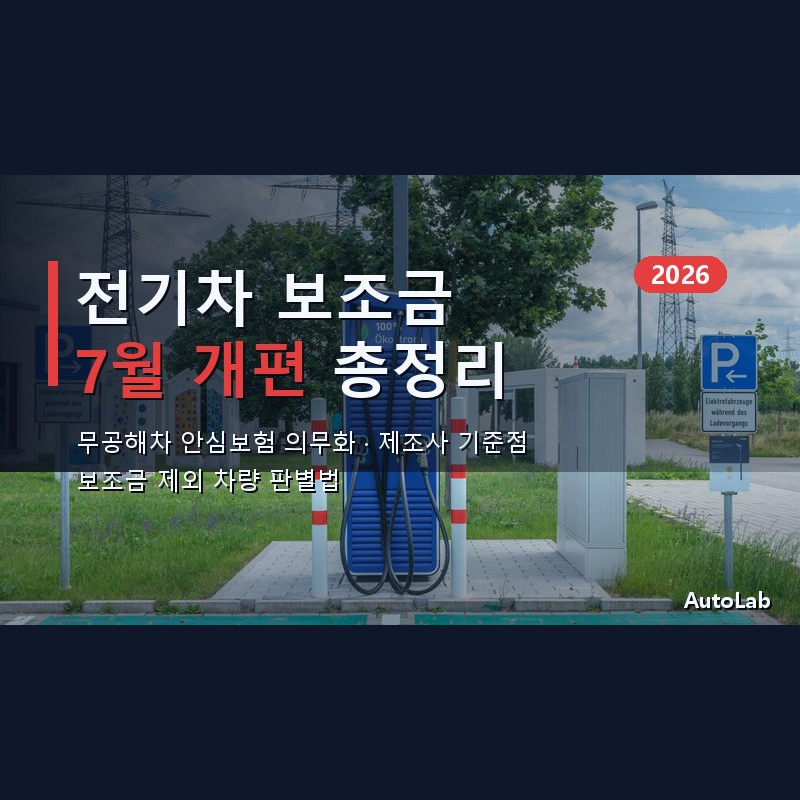 2026년 7월 전기차 보조금 개편, 안심보험 의무화·제외 차량 총정리