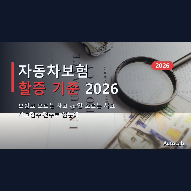 자동차보험 할증 기준 2026 — 보험료 오르는 사고 vs 안 오르는 사고 점수 총정리