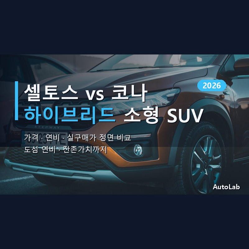 2026 셀토스 풀체인지 vs 코나 하이브리드 — 소형 SUV 가격·연비·실구매 비교, 결론부터 말하면