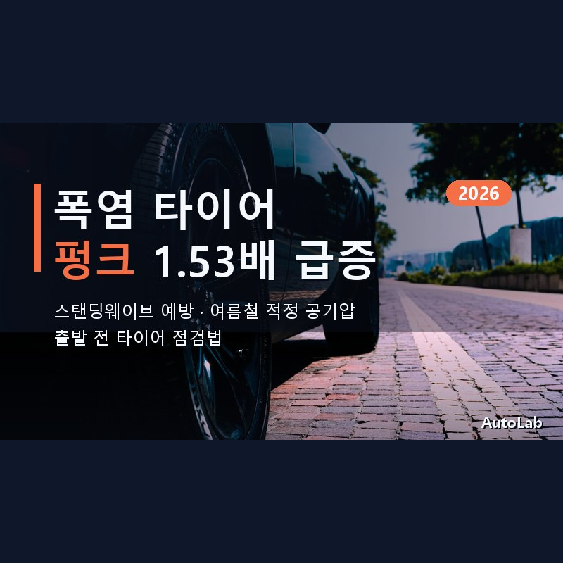 폭염 타이어 펑크 1.53배 급증 — 여름철 적정 공기압·스탠딩웨이브 예방 점검법 2026