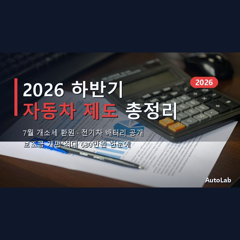 2026 하반기 자동차 제도 총정리 — 7월 개소세 환원·전기차 배터리 공개·보조금 개편
