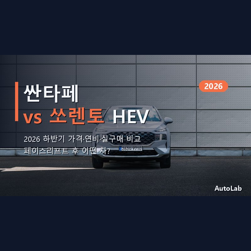 싼타페 하이브리드 페이스리프트 vs 쏘렌토 하이브리드 2026 하반기 실구매 비교