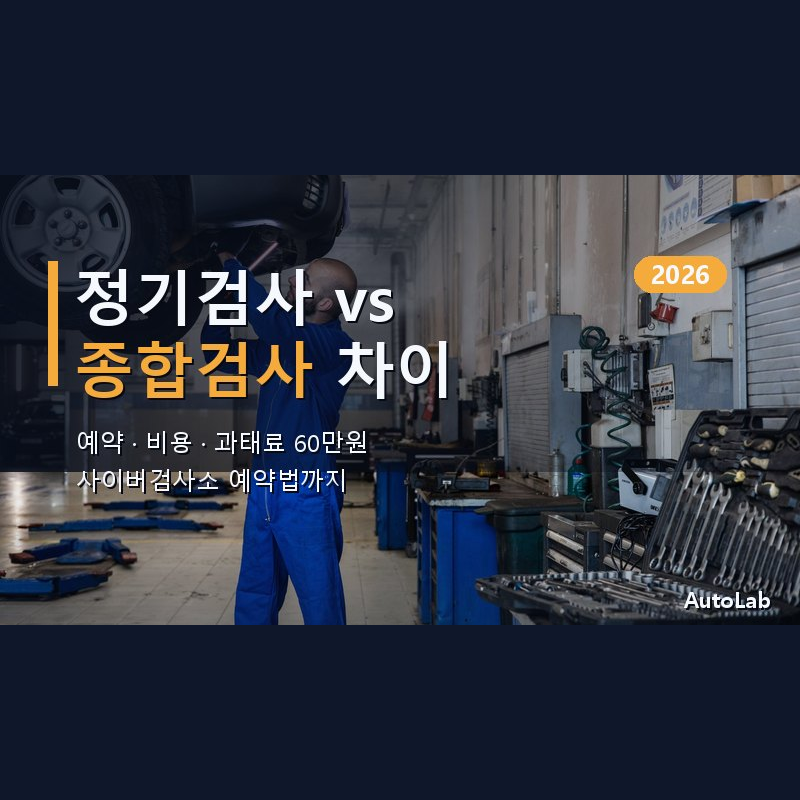 정기검사 vs 종합검사 차이 — 예약·비용·과태료 60만원 총정리 2026