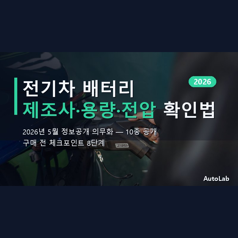 전기차 배터리 제조사·용량·전압 확인법 — 2026 정보공개 의무화 체크포인트