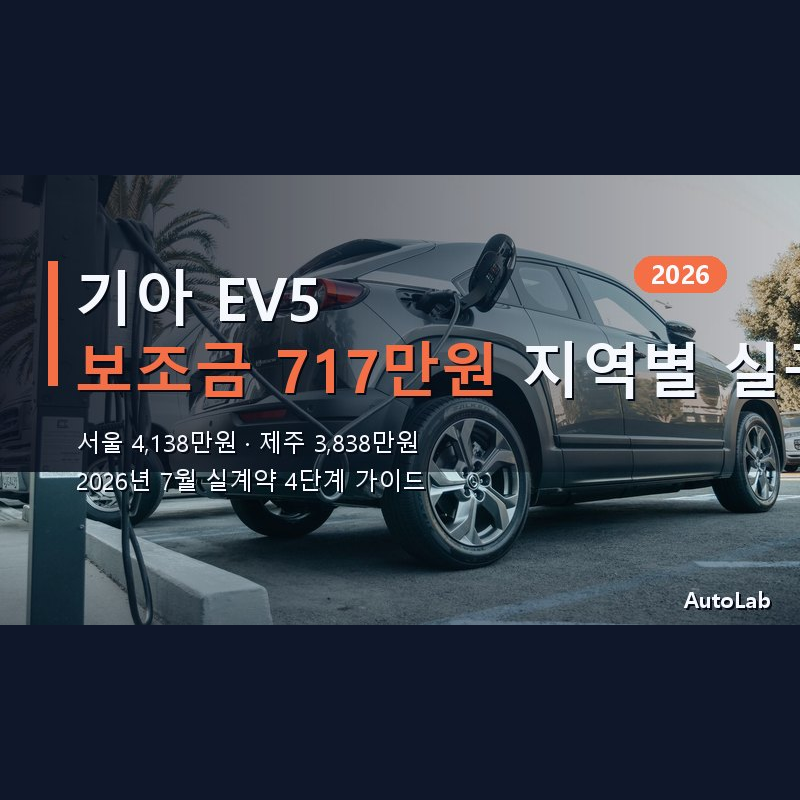 기아 EV5 실구매가·지역별 보조금 717만원 적용 실계약 가이드 [2026년 7월]