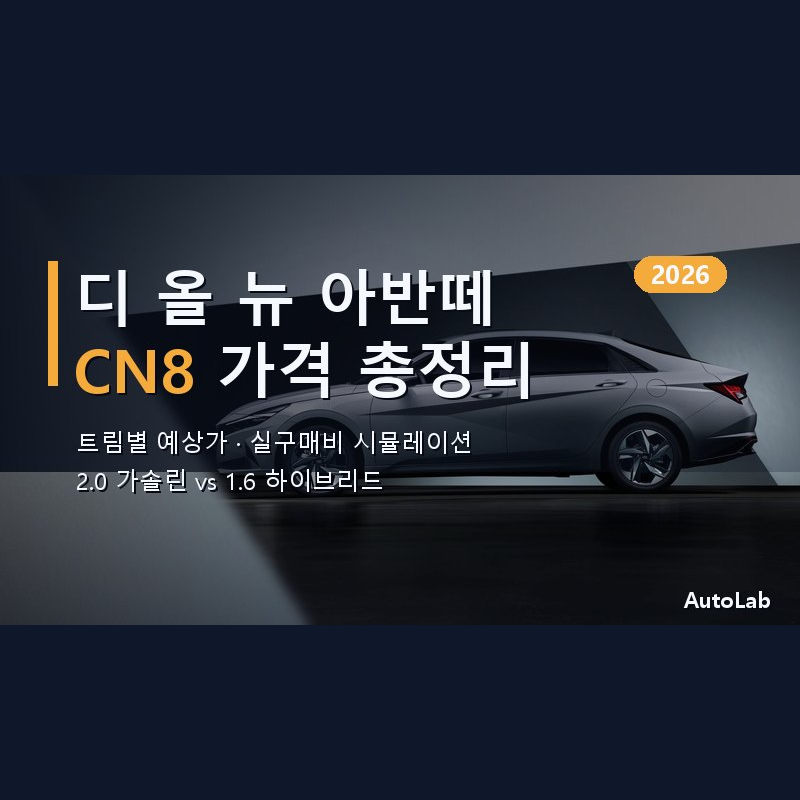 디 올 뉴 아반떼 CN8 8월 출시 확정 — 트림별 예상 가격·실구매비·옵션 총정리 2026