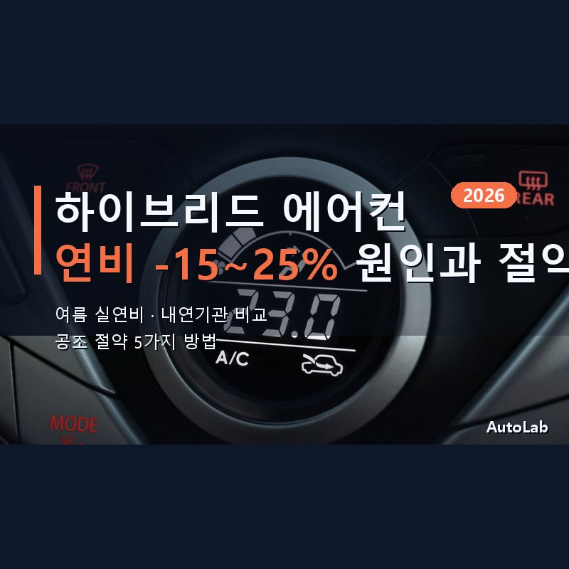 하이브리드차 에어컨 켜면 연비 몇 % 떨어지나 — 2026 여름 실연비·내연기관 비교와 공조 절약법