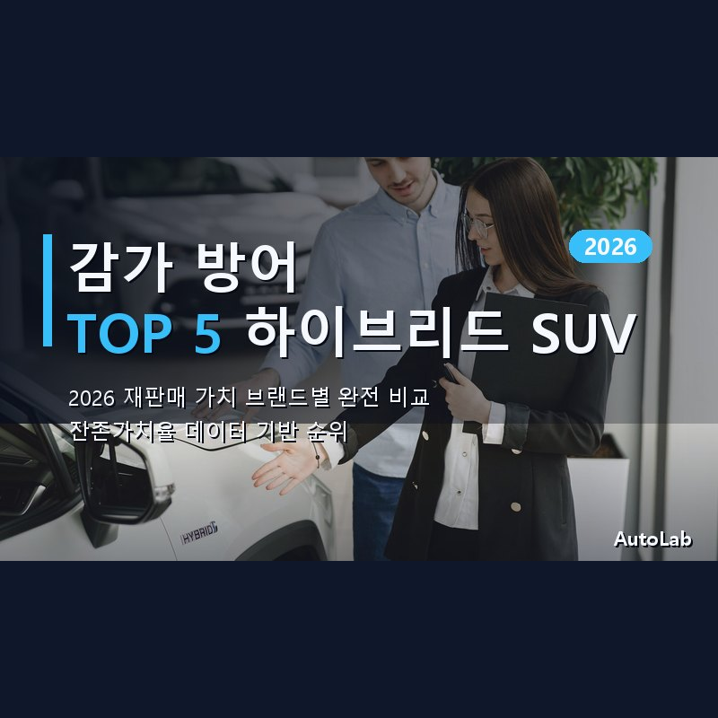 2026 중고차 감가 방어 강한 하이브리드 SUV TOP 5 — 재판매 가치 브랜드별 완전 비교