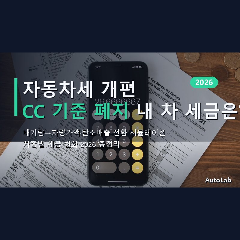 2026 자동차세 개편 총정리 — 배기량 CC 기준 폐지, 내 차 세금 얼마나 달라지나