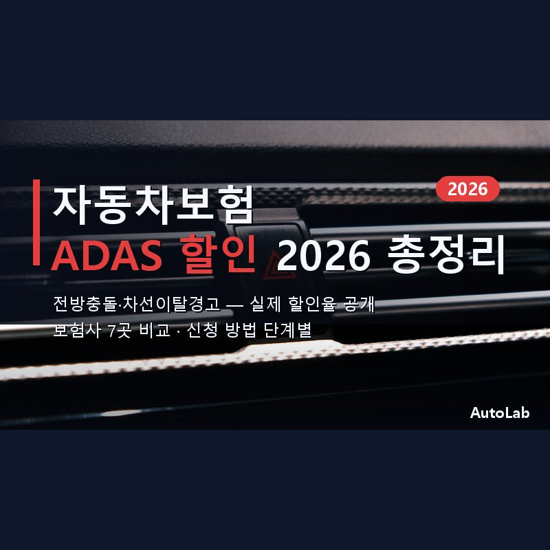 자동차보험 ADAS 첨단안전장치 할인 2026 — 전방충돌·차선이탈 실제 할인율과 신청 방법