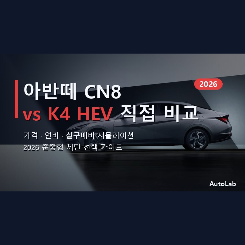 디 올 뉴 아반떼 CN8 vs 기아 K4 하이브리드 2026 — 가격·연비·실구매 직접 비교
